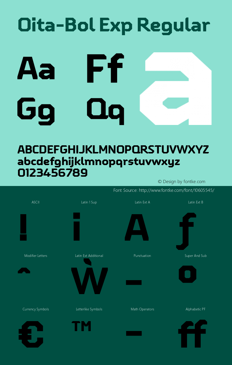 Oita-Bol Exp Regular Version 1.000;com.myfonts.insigne.oita.expanded-bold.wfkit2.4b59图片样张