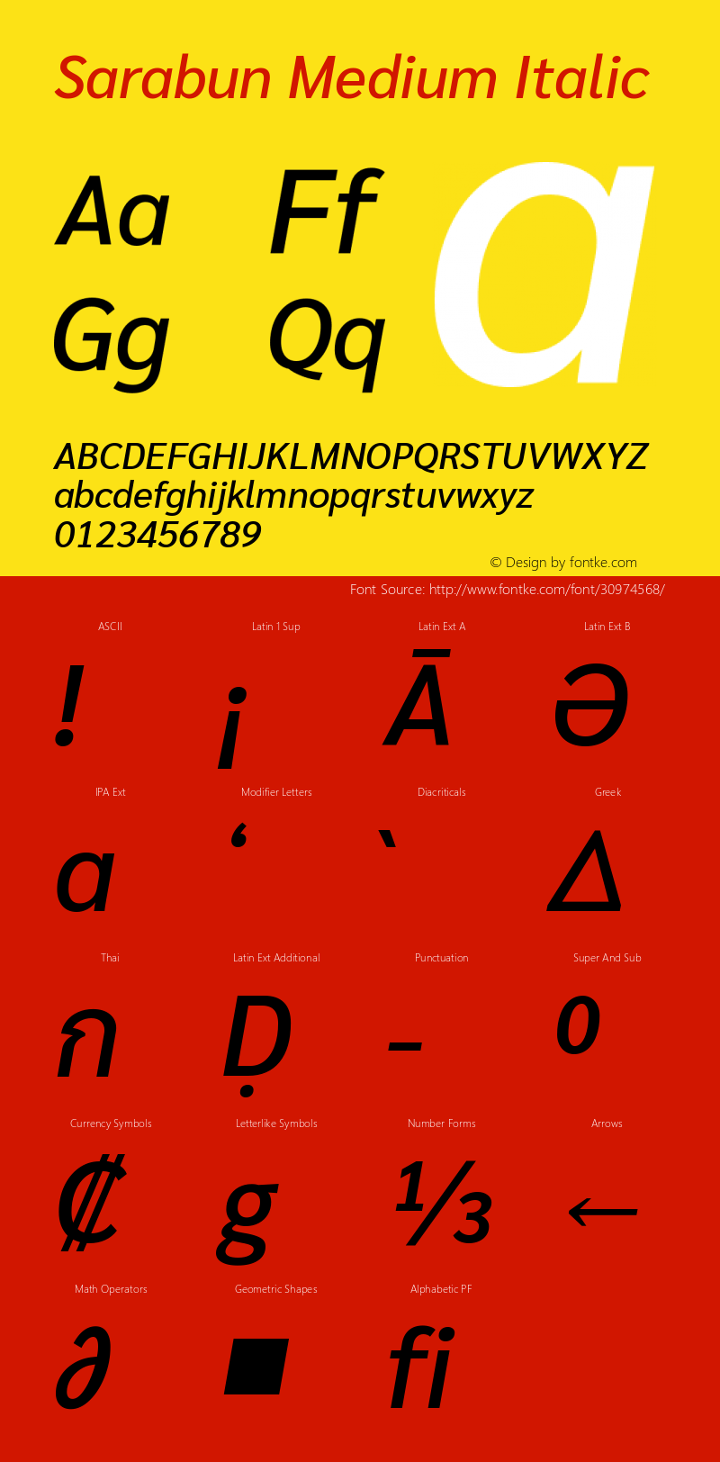 Sarabun Medium Italic Version 1.000; ttfautohint (v1.6)图片样张