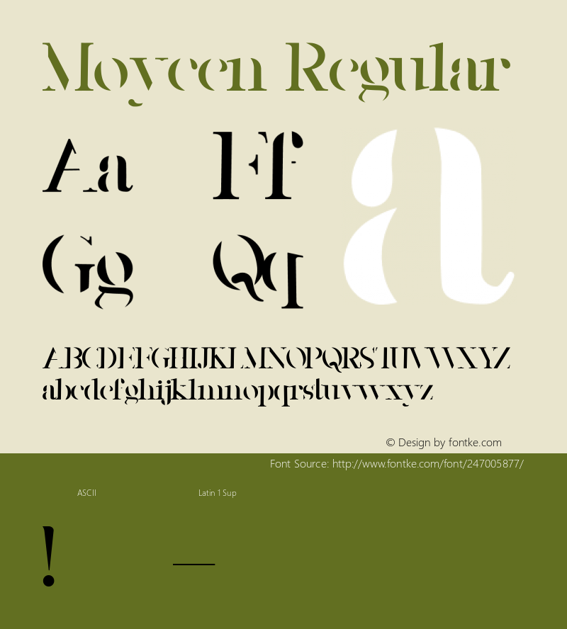 Moycen Version 1.00;August 29, 2020;FontCreator 12.0.0.2547 64-bit图片样张