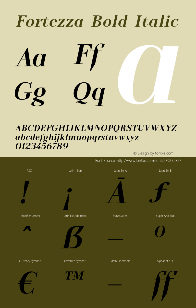 FortezzaBoldItalic Version 1.000;YWFTv17图片样张