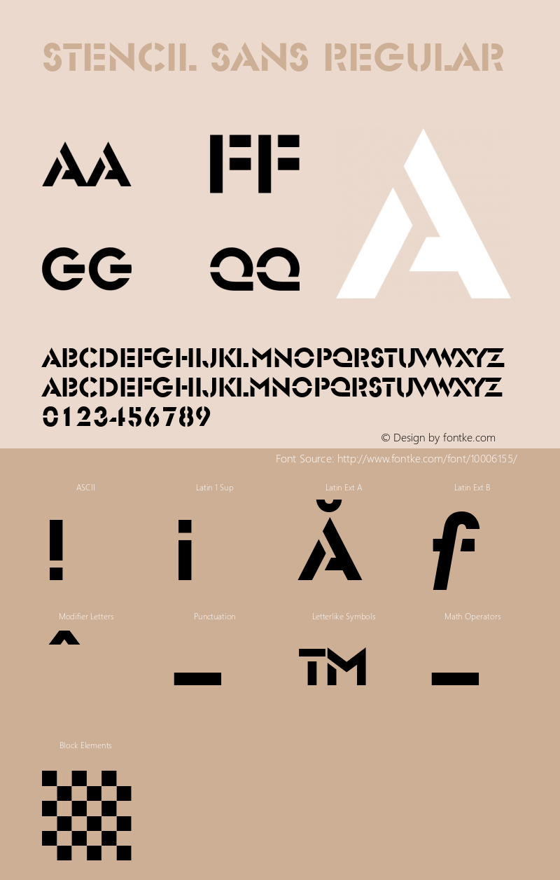 Stencil Sans Regular Version 1.3图片样张