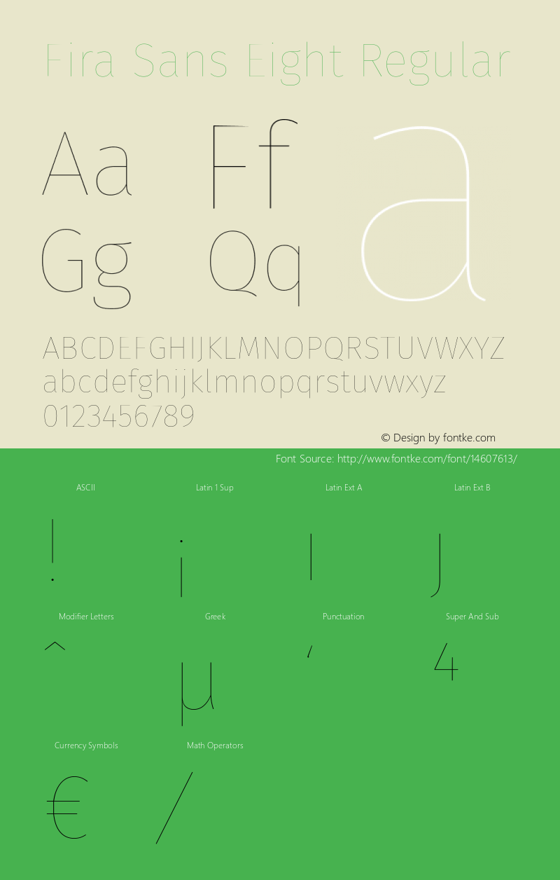 Fira Sans Eight Regular Version 3.111图片样张