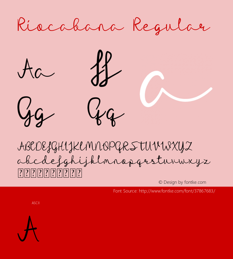 Riocabana Version 1.00;August 12, 2019;FontCreator 12.0.0.2522 64-bit图片样张