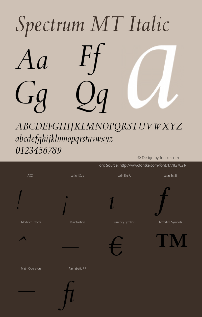 Spectrum MT Italic 001.000图片样张