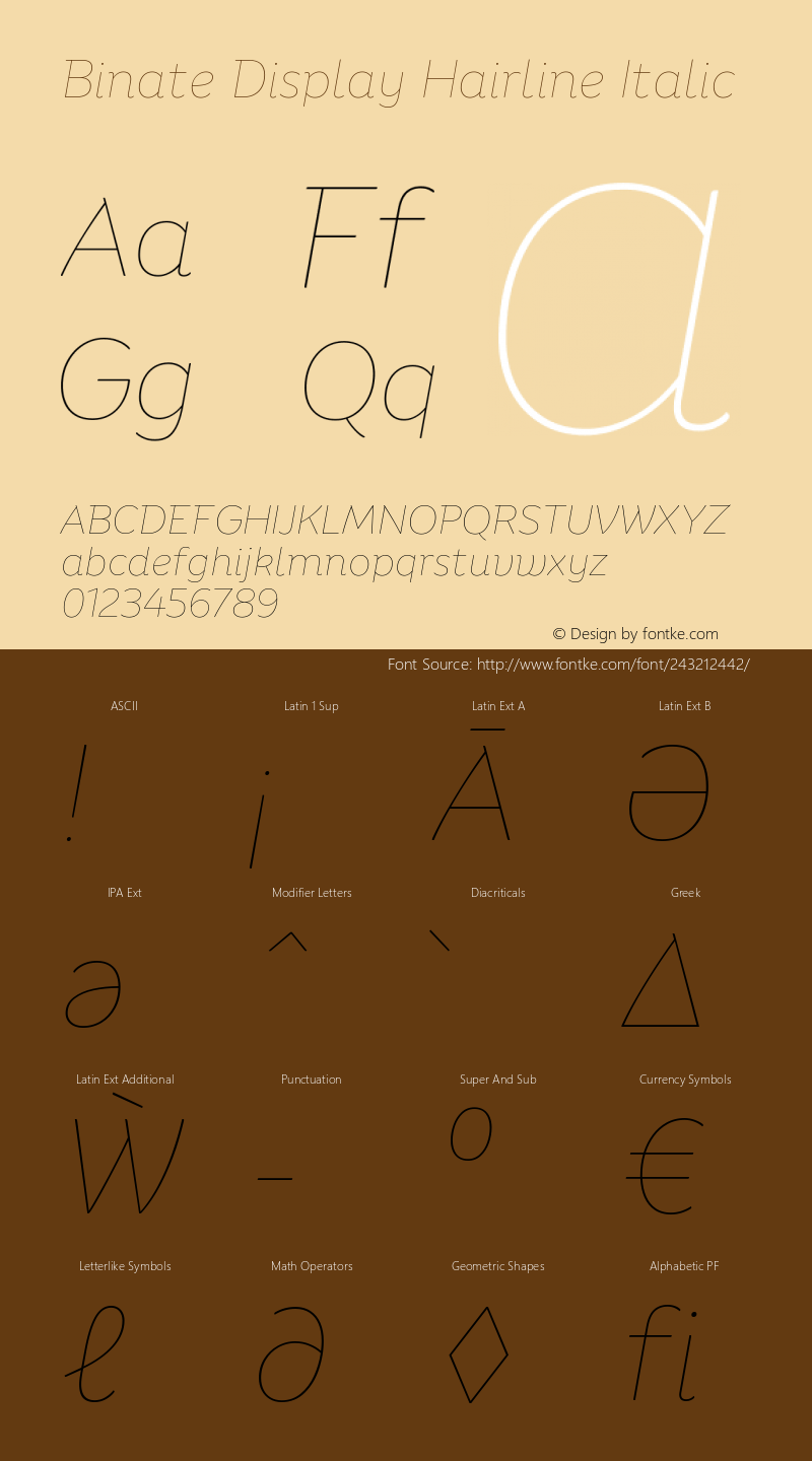 Binate Display Hairline Italic Version 1.00图片样张