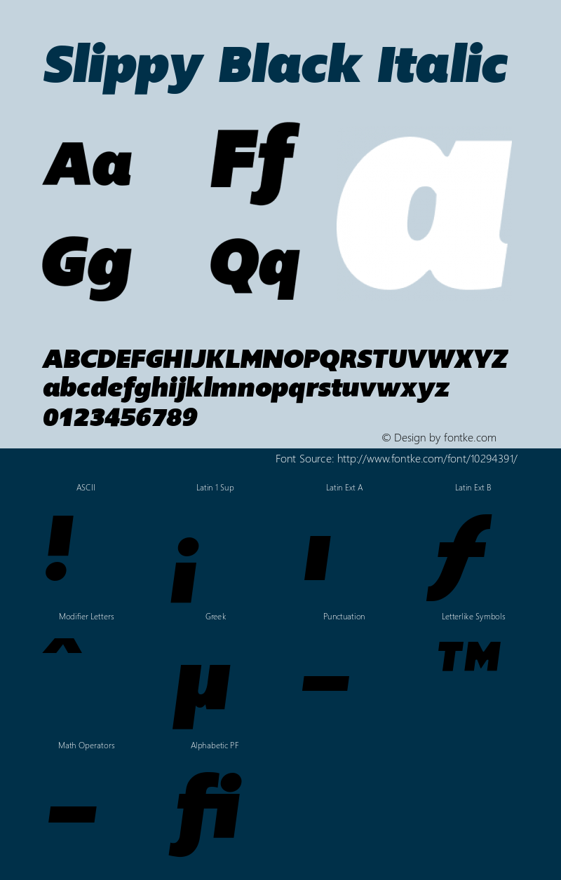 Slippy Black Italic 001.000图片样张