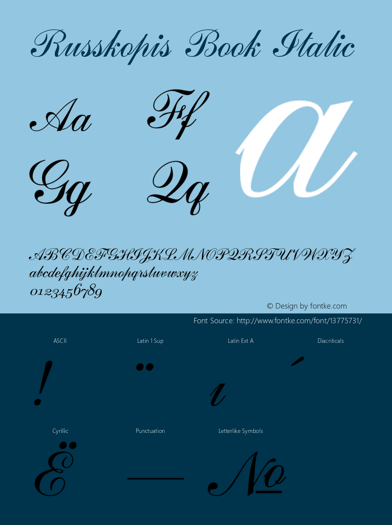 Russkopis Book Italic Version 0.1.0图片样张