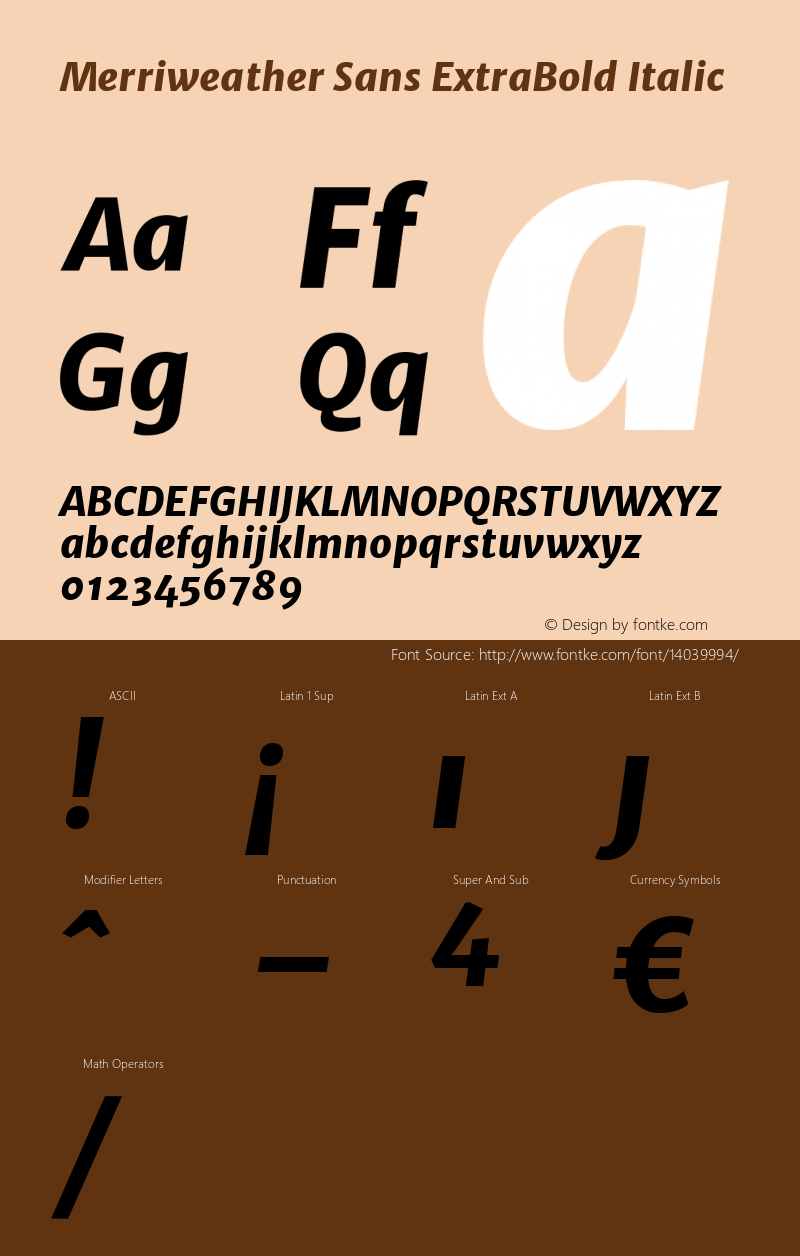 Merriweather Sans ExtraBold Italic Version 1.000图片样张