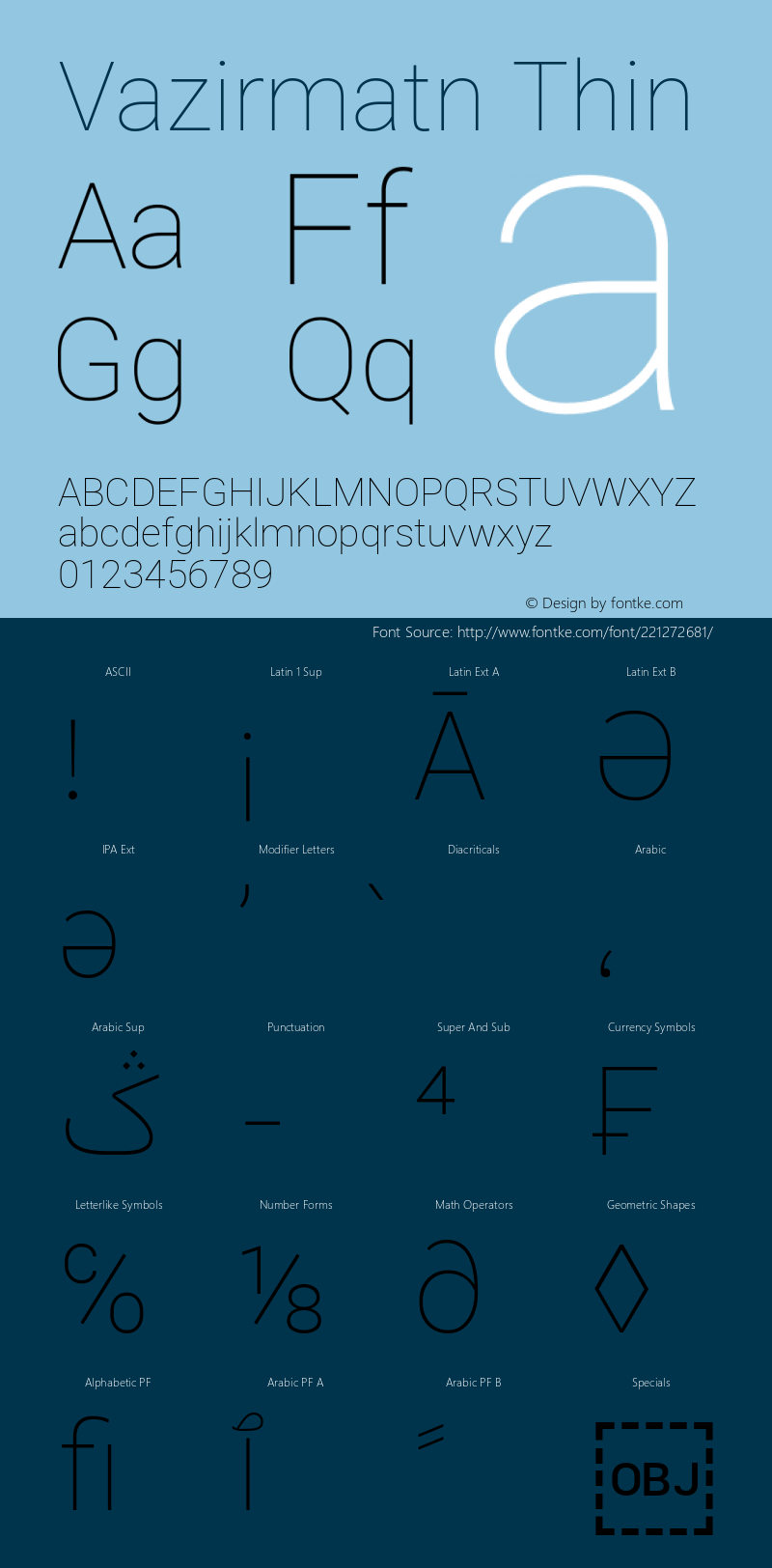 Vazirmatn Thin Version 32.0.0图片样张