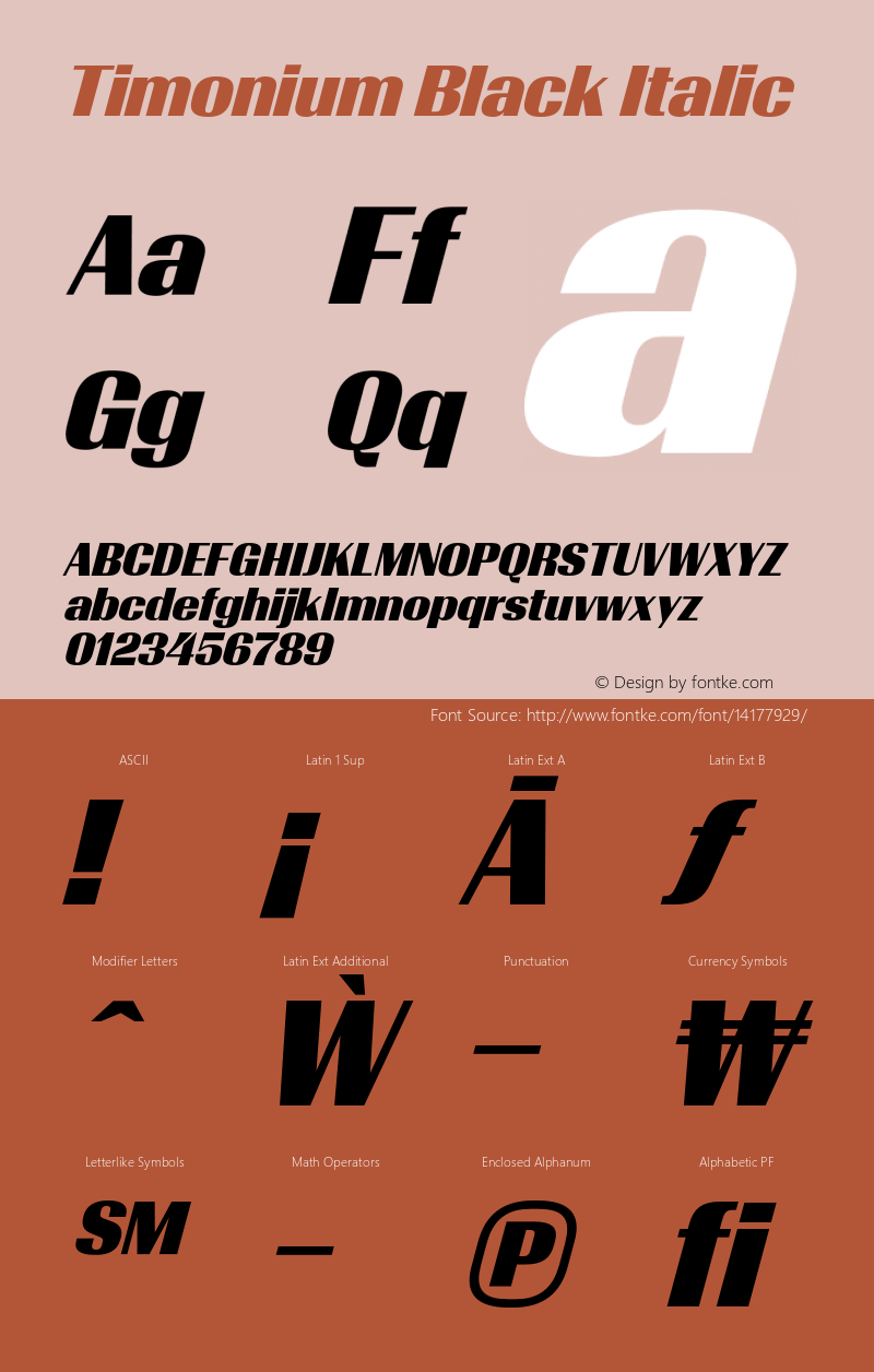 Timonium Black Italic Version 1.002;PS (version unavailable);hotconv 1.0.57;makeotf.lib2.0.21895图片样张