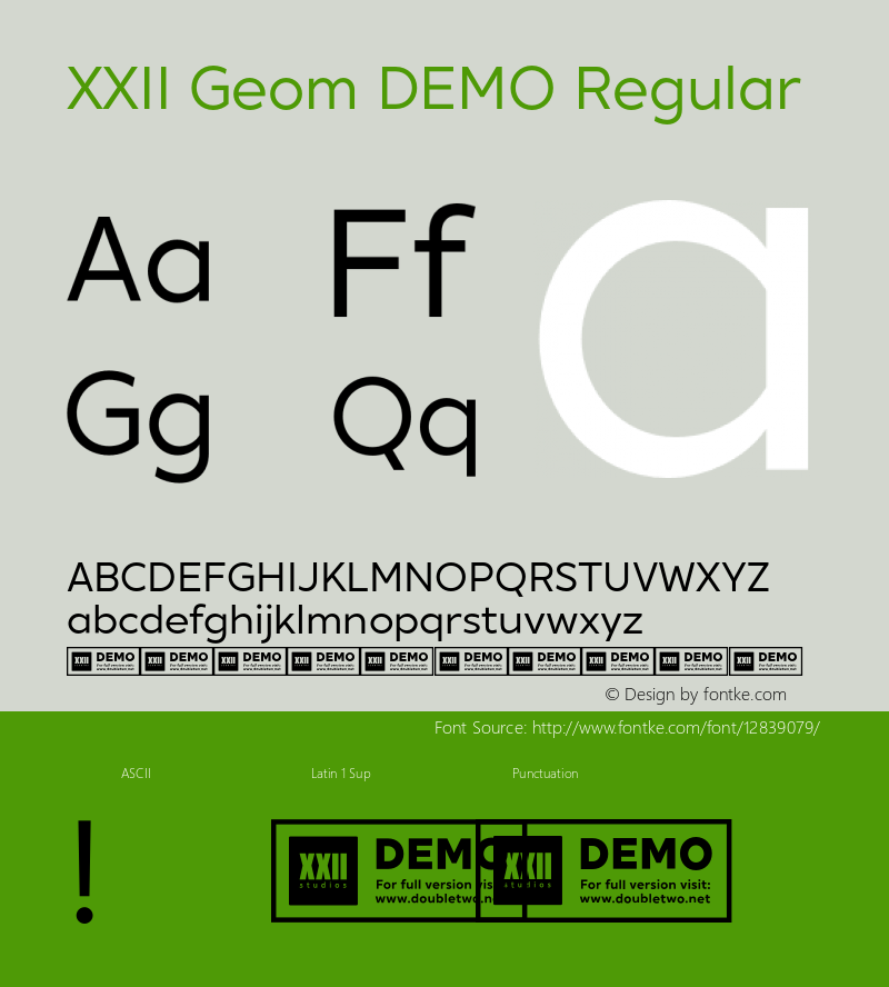 XXII Geom DEMO Regular Version 1.001;PS 001.001;hotconv 1.0.70;makeotf.lib2.5.58329图片样张