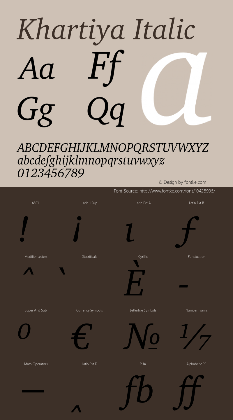 Khartiya Italic Version 1.0图片样张