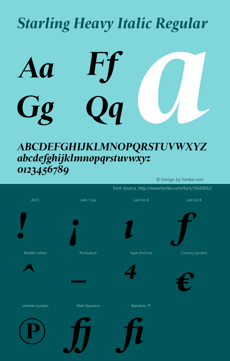 Starling Heavy Italic Regular Version 1.000图片样张