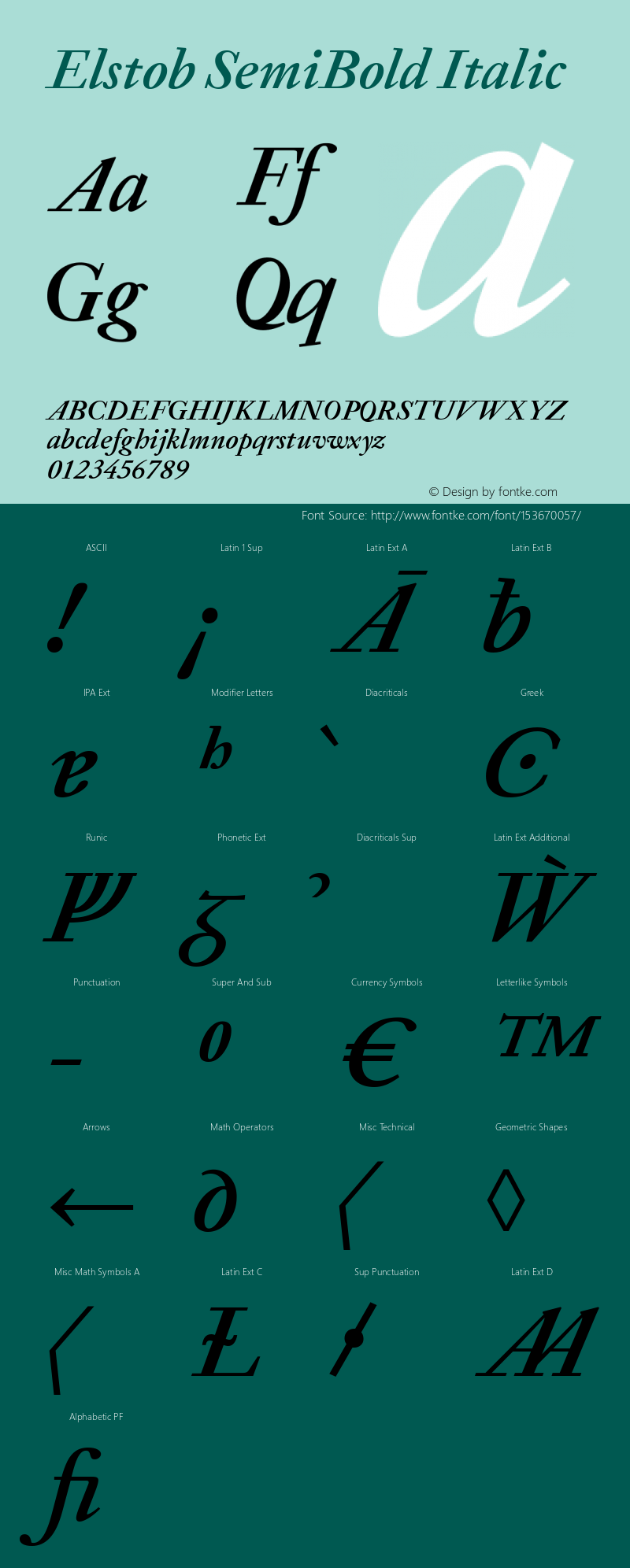 Elstob SemiBold Italic Version 1.010; ttfautohint (v1.8.3)图片样张