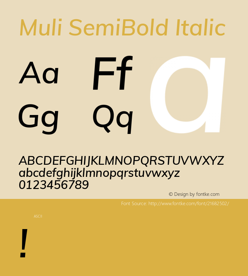 MuliSemiBold Version 1.0图片样张