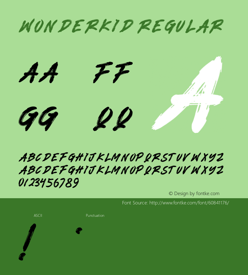 WONDERKID Version 1.00;March 3, 2020;FontCreator 11.5.0.2427 32-bit图片样张