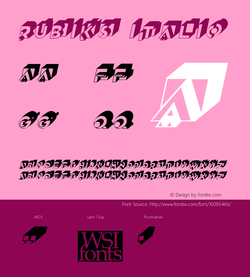 Rubiks Italic The IMSI MasterFonts Collection, tm 1995, 1996 IMSI (International Microcomputer Software Inc.)图片样张