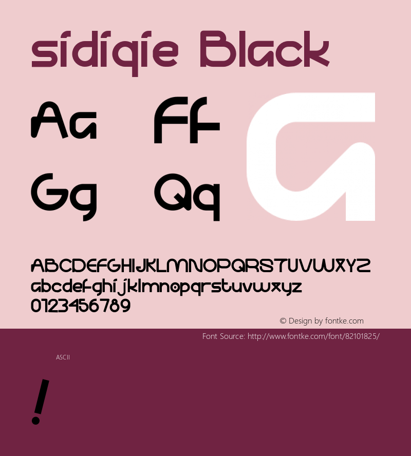 sidiqie Black Version 1.000;hotconv 1.0.109;makeotfexe 2.5.65596图片样张