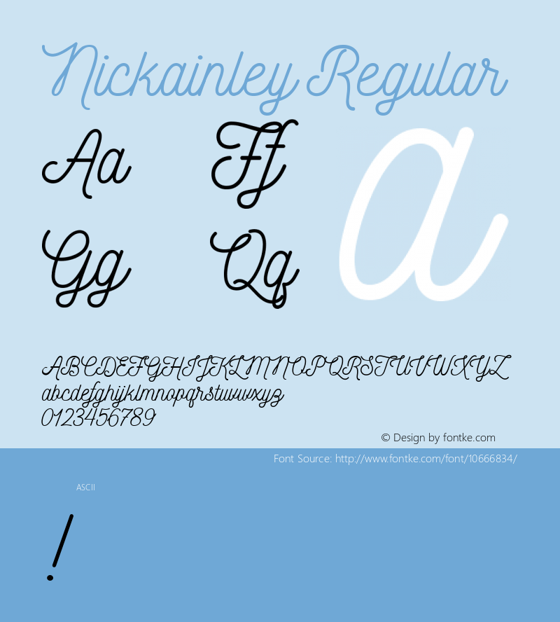 Nickainley Regular Version 001.001图片样张