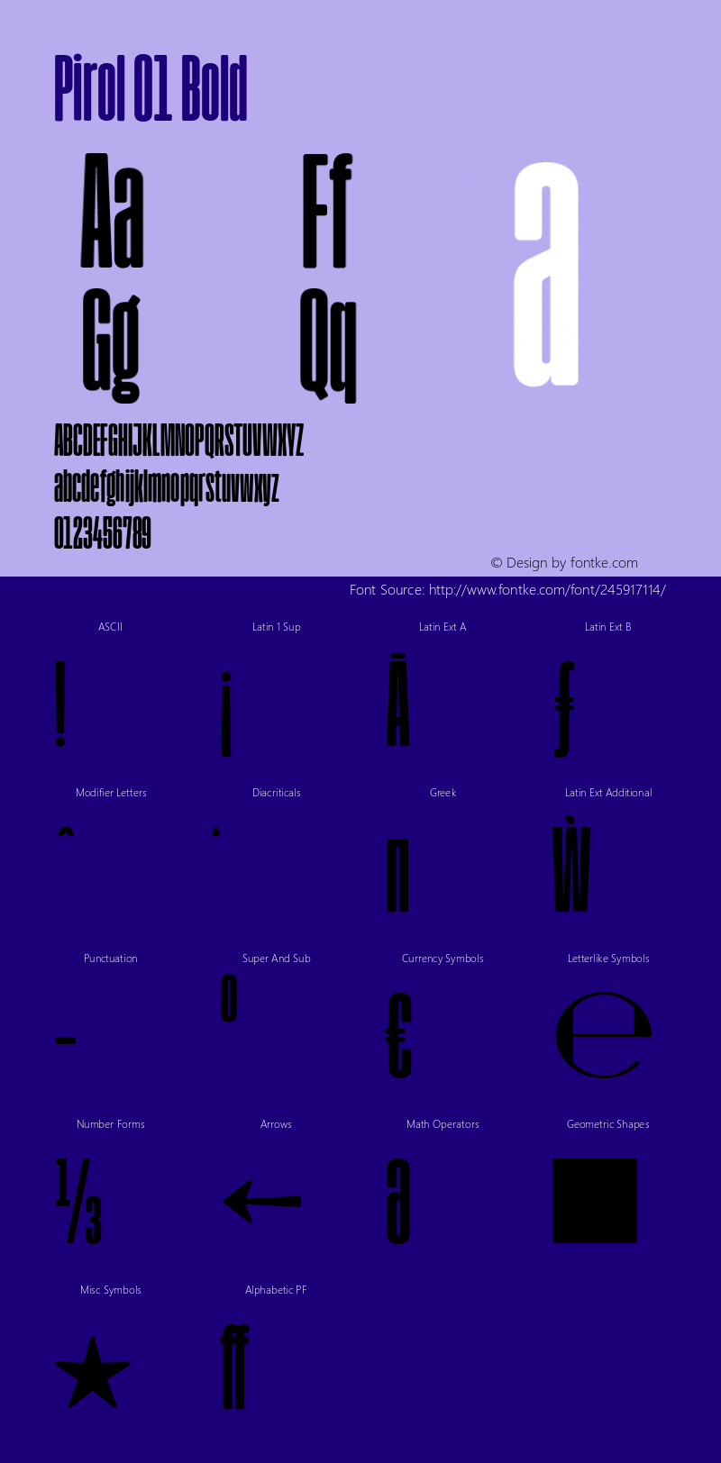 Pirol 01 Bold Version 1.001;hotconv 1.0.109;makeotfexe 2.5.65596图片样张