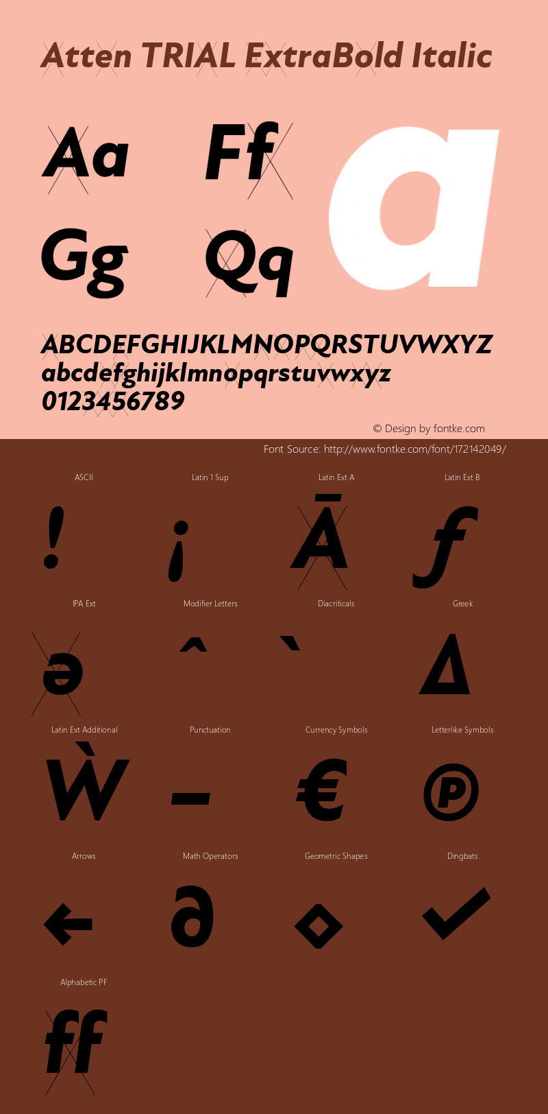 Atten TRIAL ExtraBold Italic Version 1.100图片样张