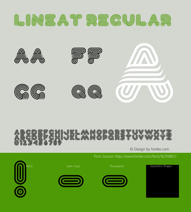 Lineat Regular Version 1.00 February 18, 2016, initial release图片样张