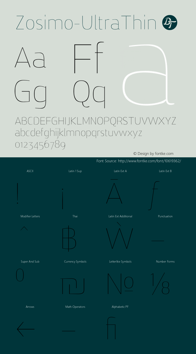 Zosimo-UltraThin ☞ Version 1.000;PS 001.000;hotconv 1.0.70;makeotf.lib2.5.58329;com.myfonts.delicious-type.zosimo.ultra-thin.wfkit2.4fur图片样张