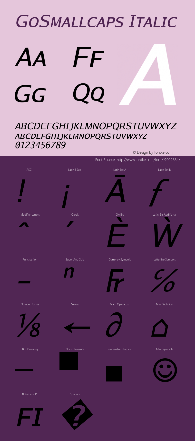 GoSmallcaps Italic Version 2.008; ttfautohint (图片样张