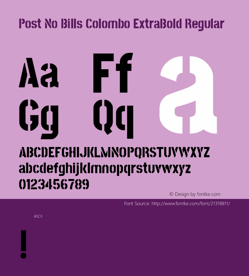 Post No Bills Colombo ExtraBold Regular 图片样张