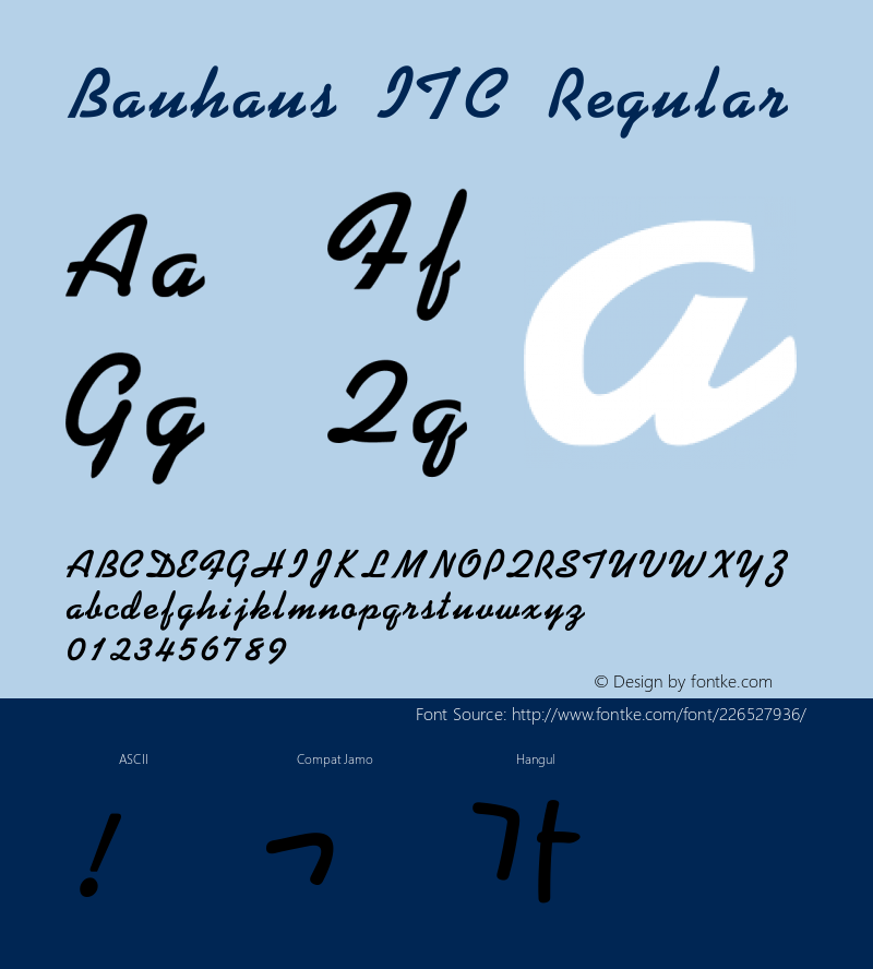 Bauhaus ITC Version 1.20图片样张