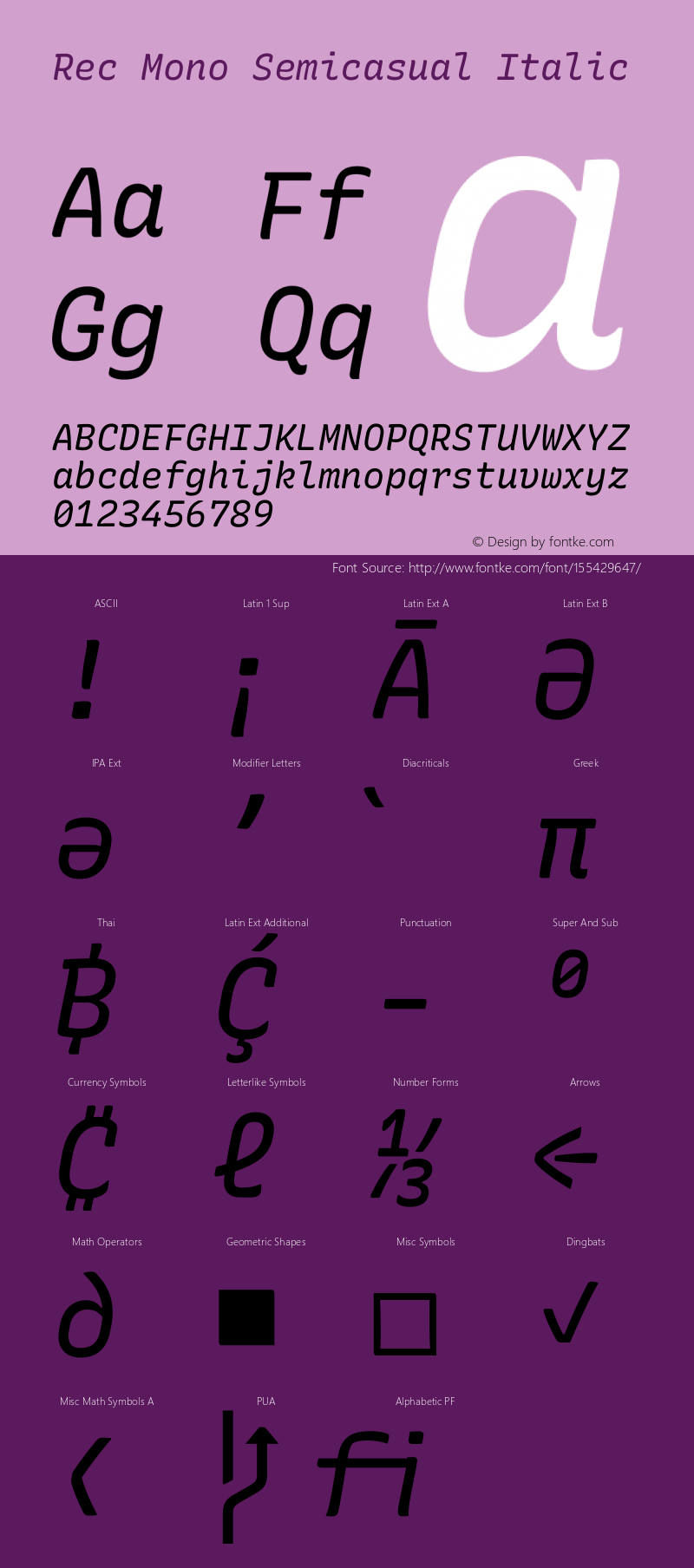 Rec Mono Semicasual Italic Version 1.078图片样张