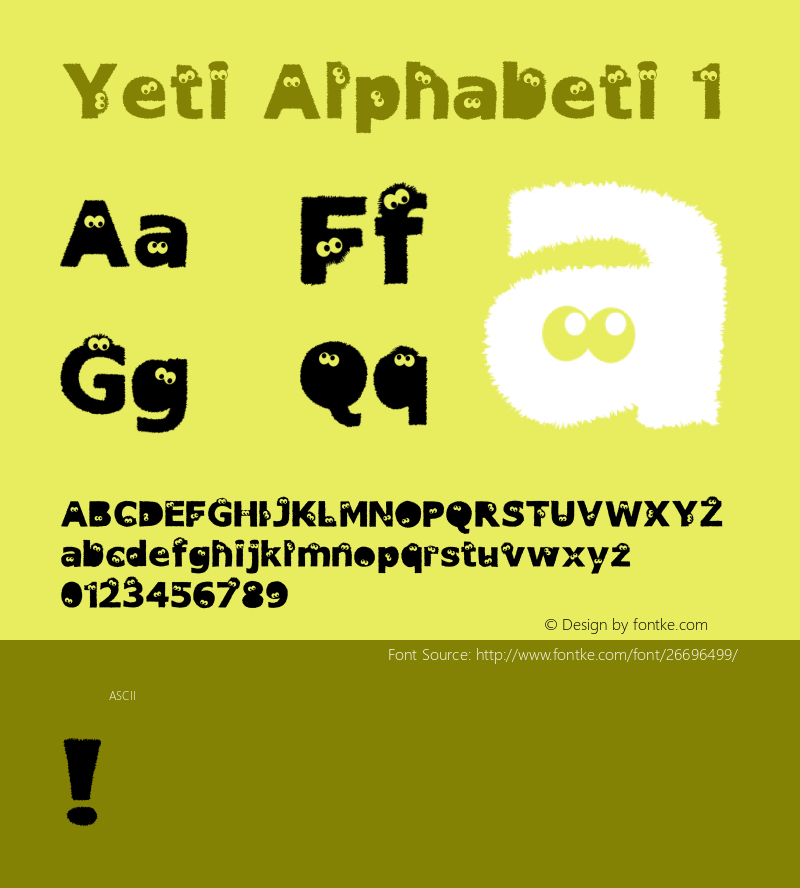 Yeti Alphabeti Layer1 Version 001.000图片样张