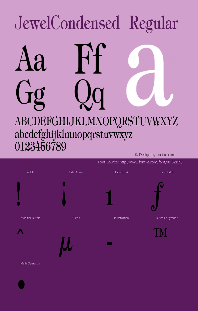 JewelCondensed Regular Rev. 003.000图片样张