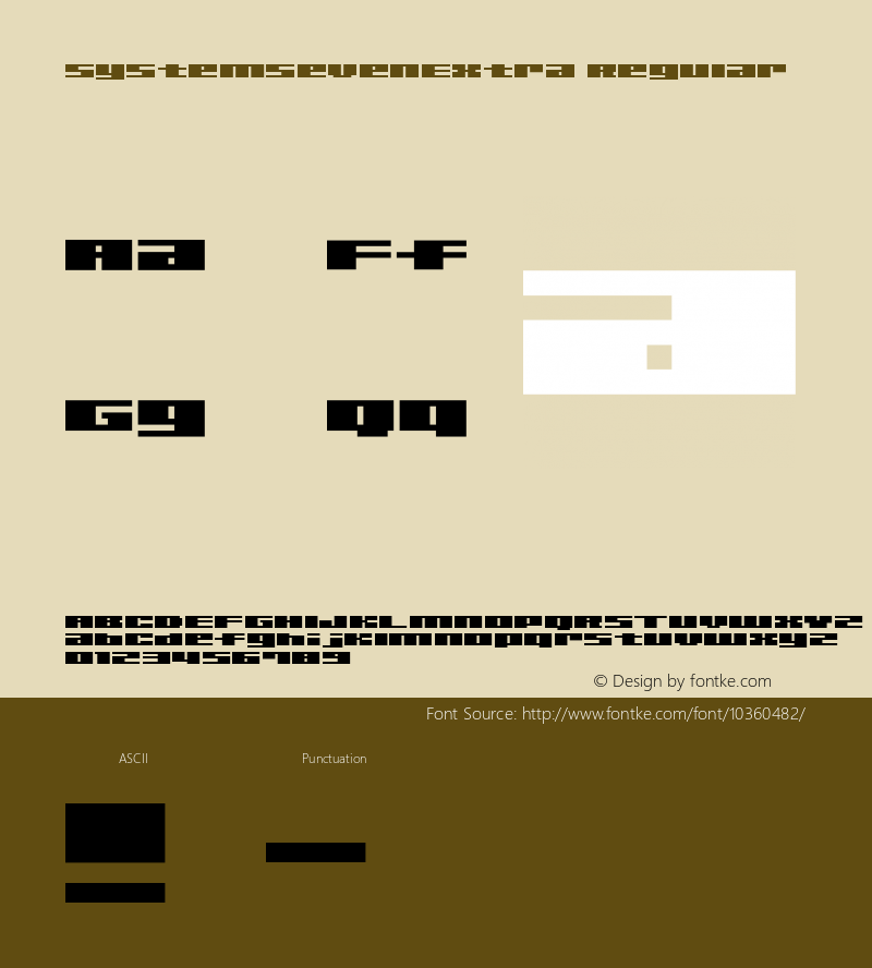 SystemSevenExtra Regular Macromedia Fontographer 4.1J 09.9.1图片样张