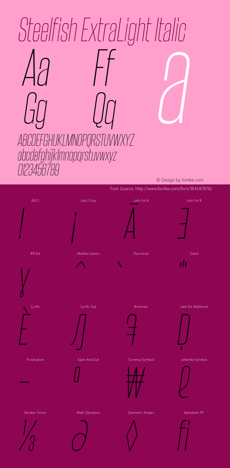 SteelfishEl-Italic Version 6.000图片样张