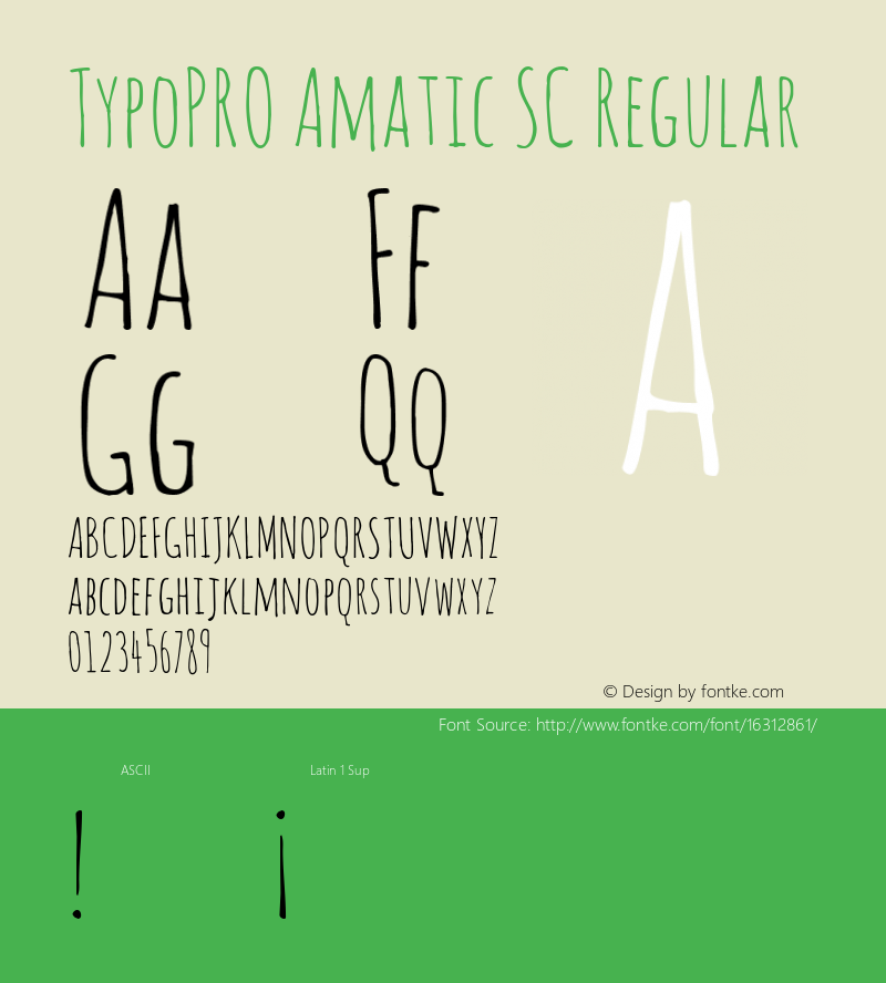 TypoPRO Amatic SC Regular Version 1.001图片样张