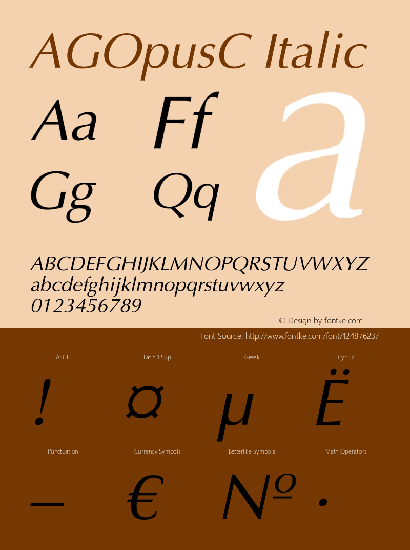 AGOpusC Italic OTF 1.0;PS 001.000;Core 116;AOCW 1.0 161图片样张