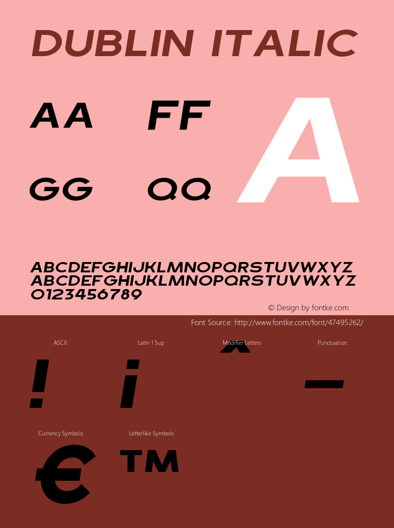 Dublin Italic Version 1.000图片样张