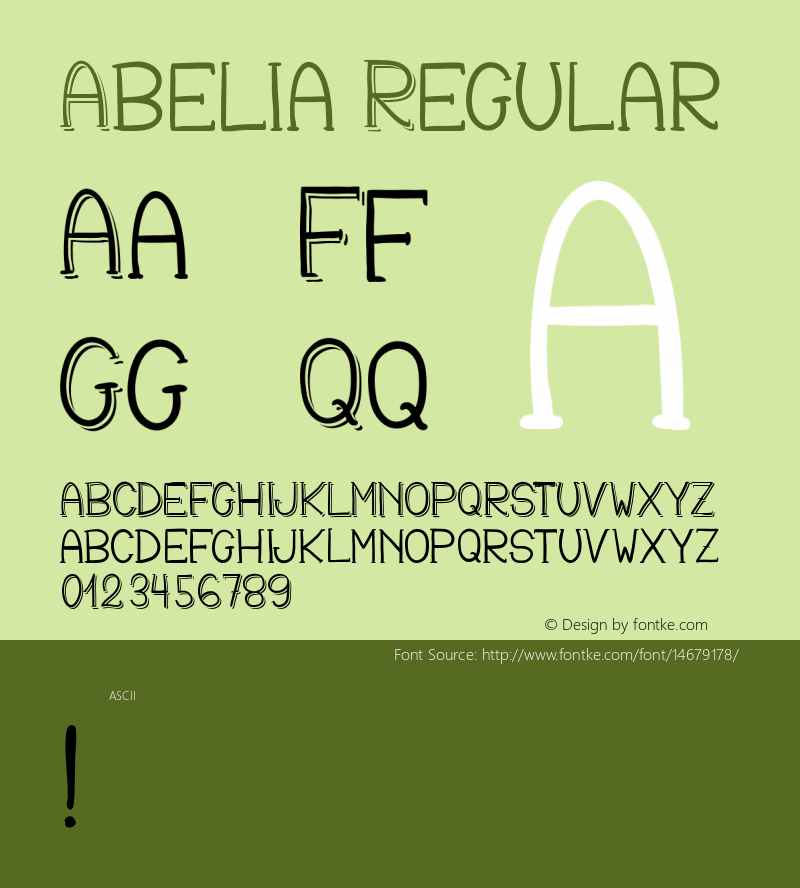 Abelia Regular Version 1.00 2014图片样张