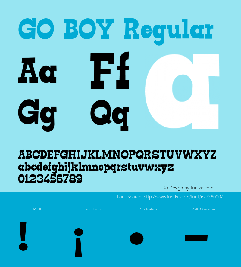 GO BOY Regular Version 1.000;PS 001.000;hotconv 1.0.88;makeotf.lib2.5.64775图片样张