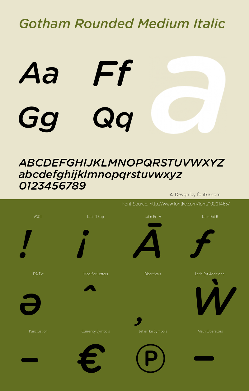 Gotham Rounded Medium Italic Version 1.002图片样张