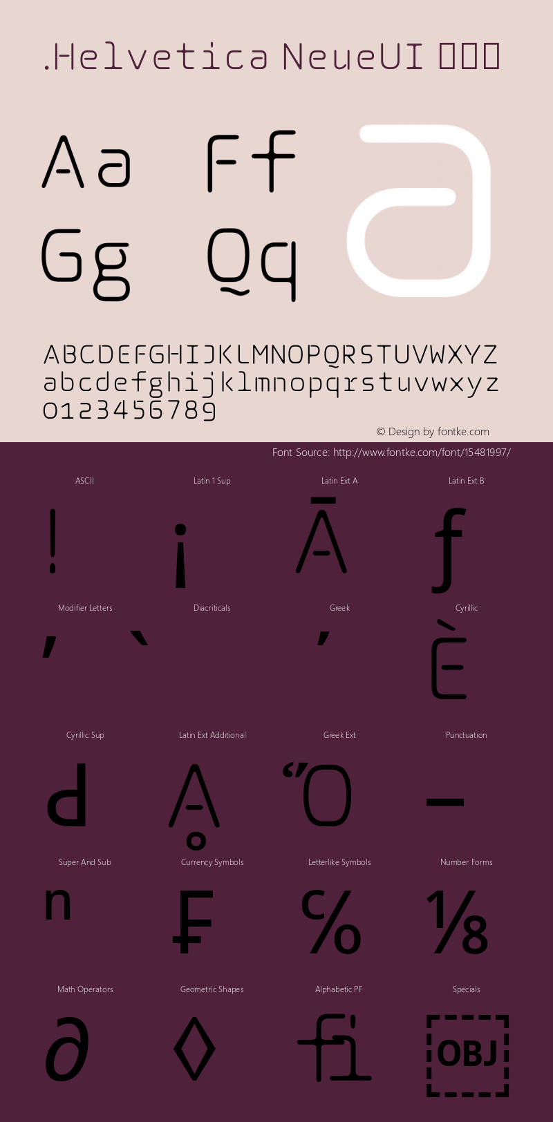 .Helvetica NeueUI 常规体 10.0d35e1图片样张