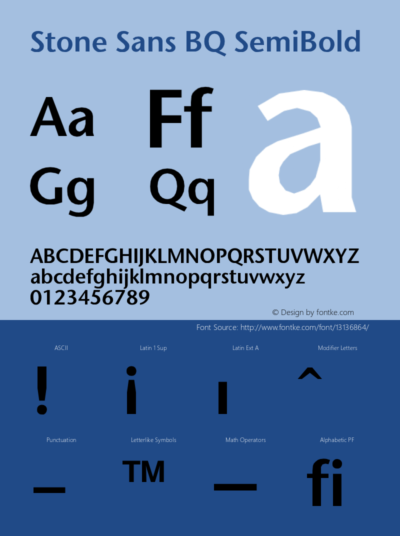 Stone Sans BQ SemiBold Version 001.000图片样张