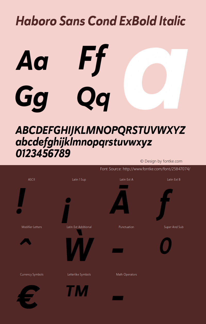 Haboro Sans Cond ExBold Italic Version 1.000图片样张