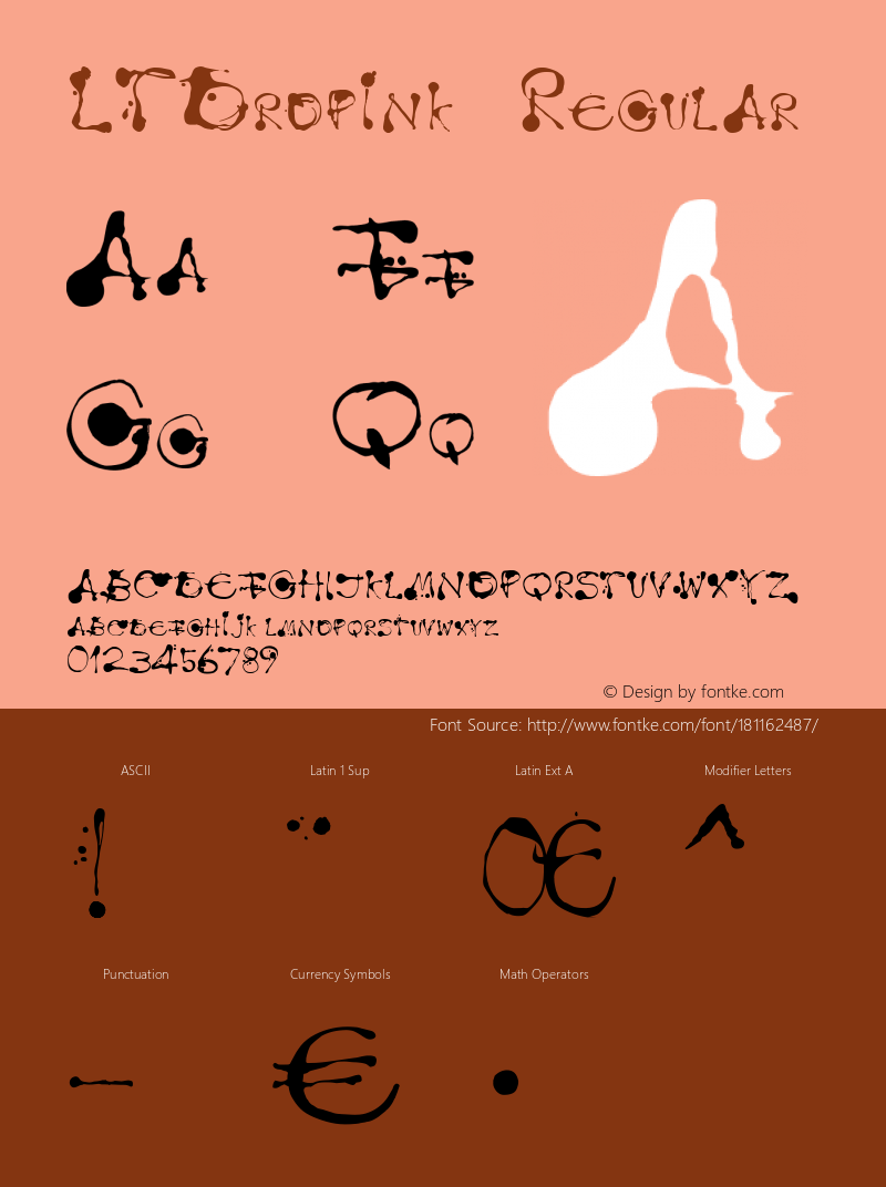 Linotype Dropink Version 1.0; 2000; initial release图片样张