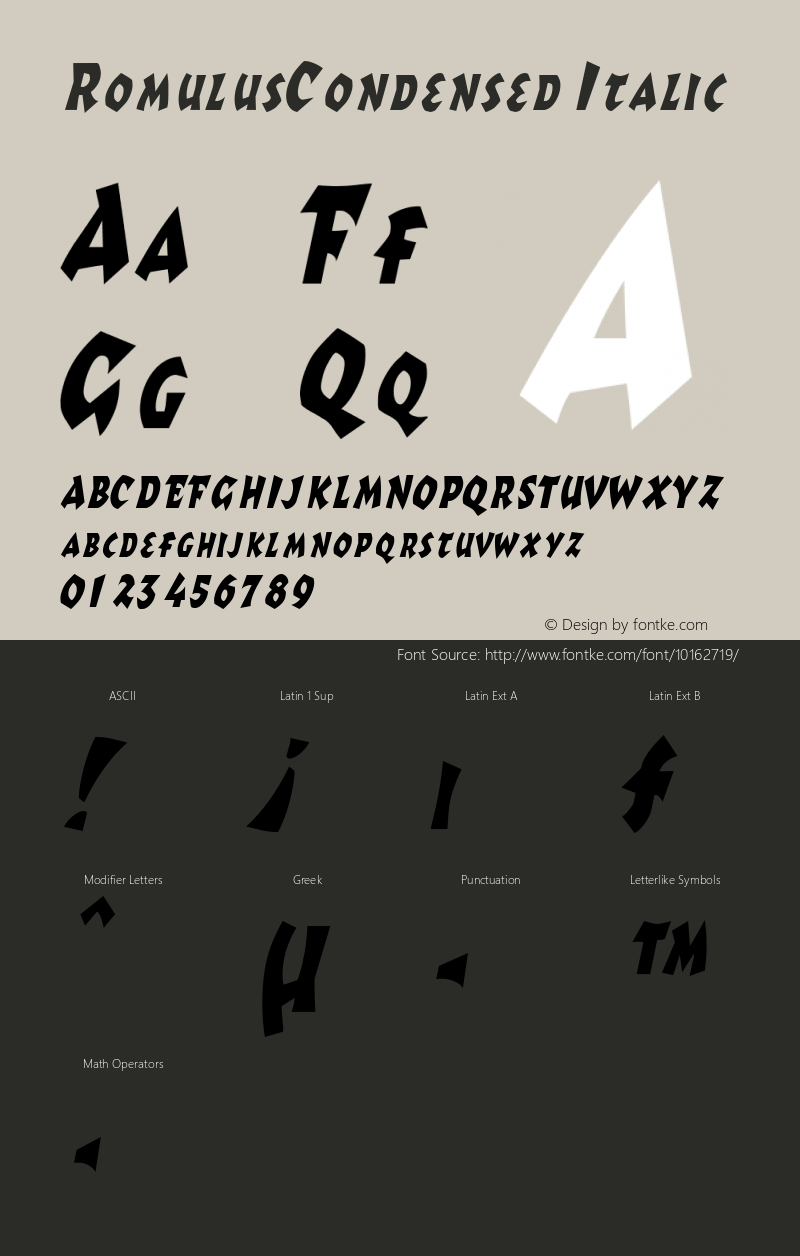 RomulusCondensed Italic Rev. 003.000图片样张