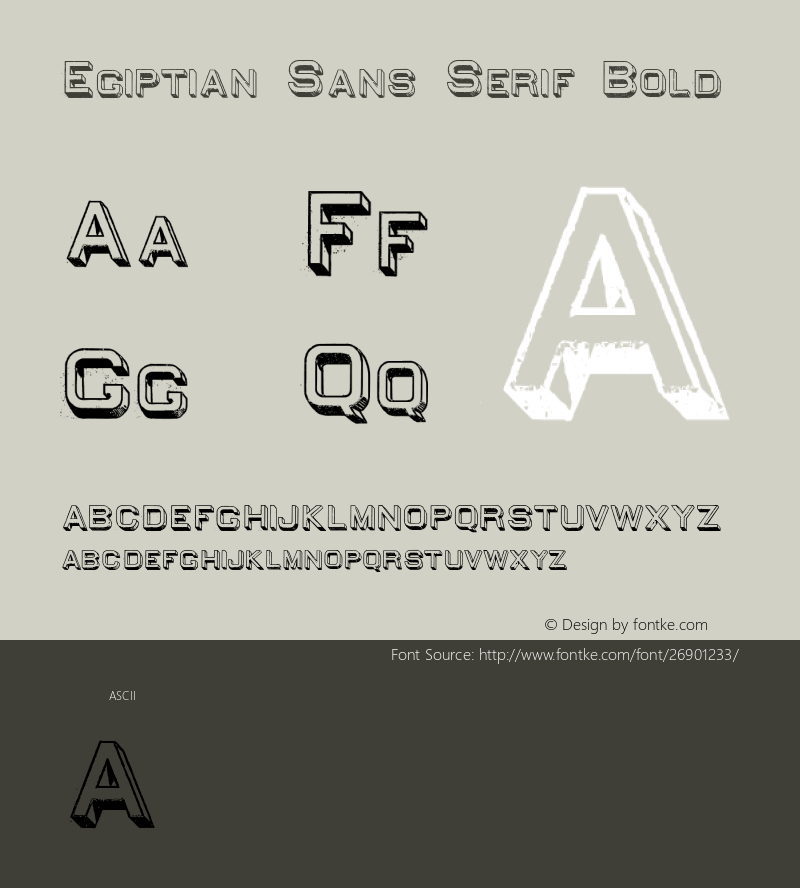 EgiptianSansSerif-Bold Version 1.000 2009 initial release图片样张