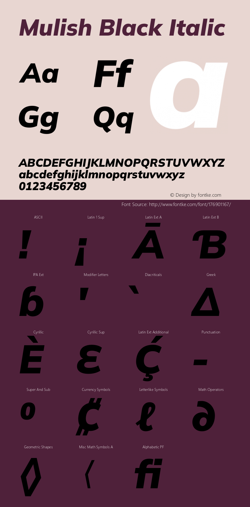 Mulish Black Italic Version 3.603图片样张