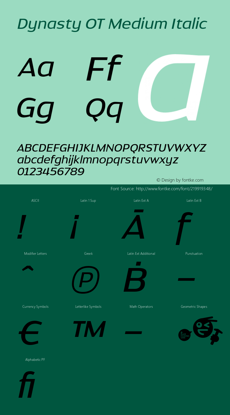 DynastyOT-MediumItalic Version 2.000图片样张