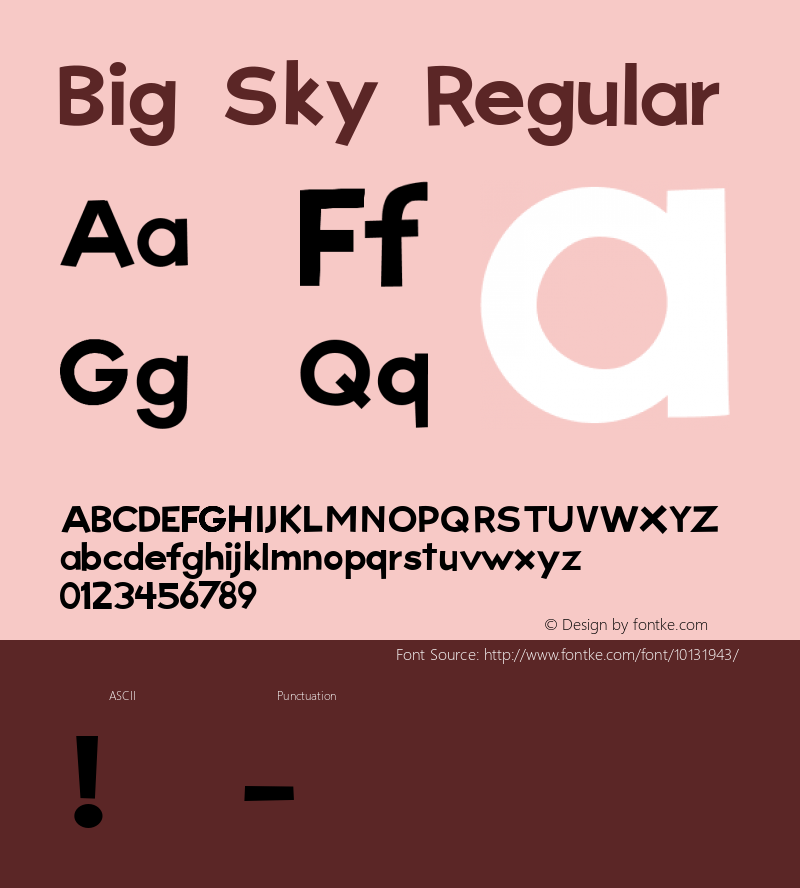 Big Sky Regular Version 0.01 2004图片样张